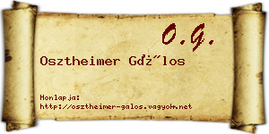 Osztheimer Gálos névjegykártya